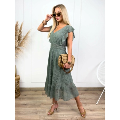 Fashionweek midi šaty s podšívkou Boho It-bodhi Khaki