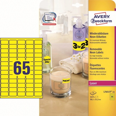 Avery Zweckform 25 listů, A4, žluté L7651Y-25