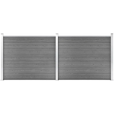 vidaXL Set plotových dílců WPC 353 x 146 cm šedý