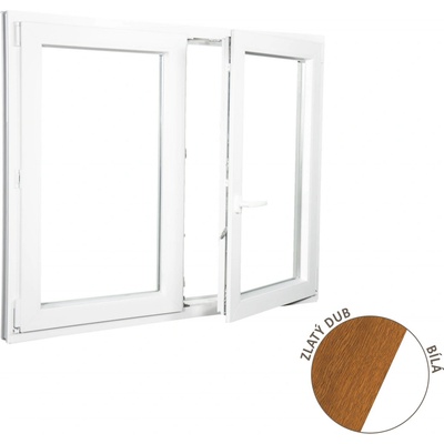 ALUPLAST Plastové okno dvoukřídlé zlatý dub/bílé 180x130 – Zbozi.Blesk.cz