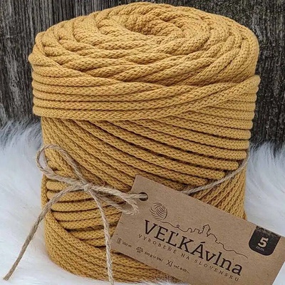 Velká vlna Špagát 5mm Hořčice