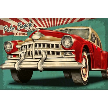 DIMEX ART s. r. o Флизелинов фототапет ретро плакат палм бийч 375 x 250 см