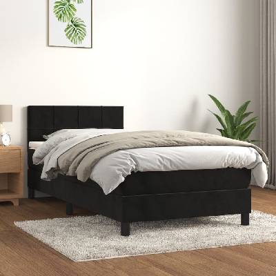 vidaXL 3141285 Boxspring postel s matrací samet / barva Černá