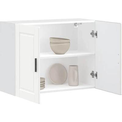 vidaXL Кухненски стенен шкаф Porto, бял, инженерно дърво (854067)