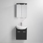 Bath Deluxe Шкаф за баня с мивка Vang + LED огледален шкаф 230V IP44 черен (BT0119)