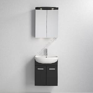 Bath Deluxe Шкаф за баня с мивка Vang + LED огледален шкаф 230V IP44 черен (BT0119)