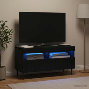 vidaXL LED телевизионен кабинет ZWOLLE 81 x 35 x 43 см Черно (896556)
