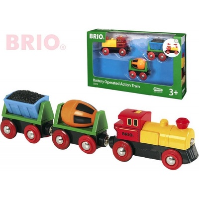 Brio Elektrická mašinka s vagónky a světly