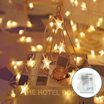 Aigostar - LED коледен гирлянд 20xLED/3xAA 3, 3м звезди (AI1280)