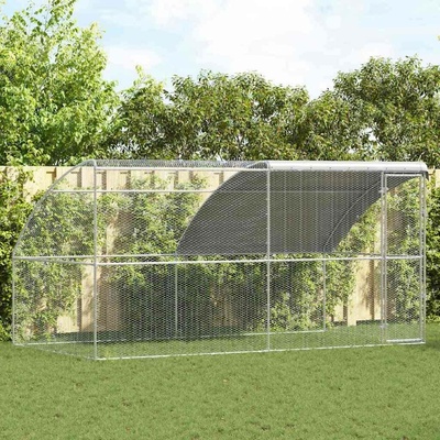 vidaXL Klec na kuřata 2 ks 400 × 200 × 200 cm ocel a PE stříbrná 9799.3368322