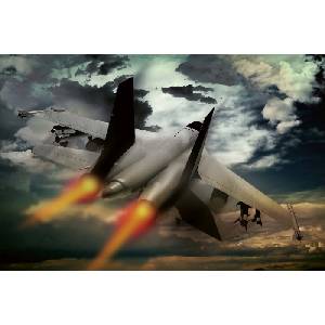 DIMEX ART Флизелинов фототапет изтребител в полет 375 x 250 см