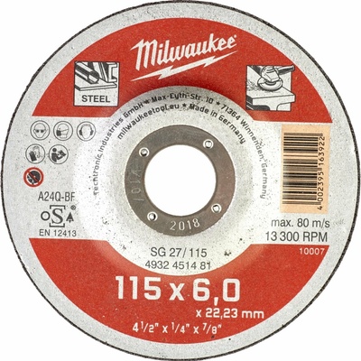 Milwaukee Brusný kotouč 115 x 6,0 x 22,2 mm 4932451481