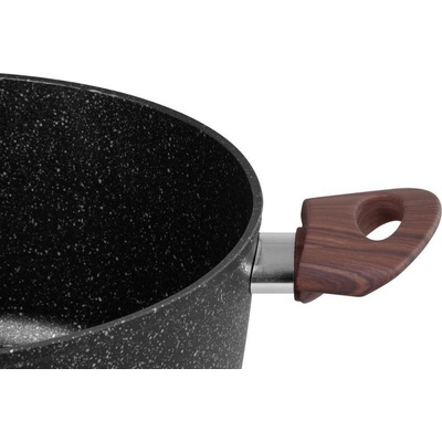 MagicHome Hrniec Black Marble Line 24 cm 4000 ml s pokrievkou