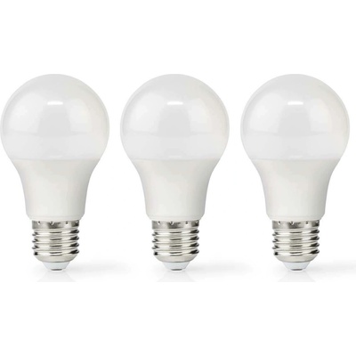 NEDIS LED žárovka E27/ A60/ 8 W/ 220 V/ 806 lm/ 2700 K/ teplá bílá/ matná/ 3 kusy