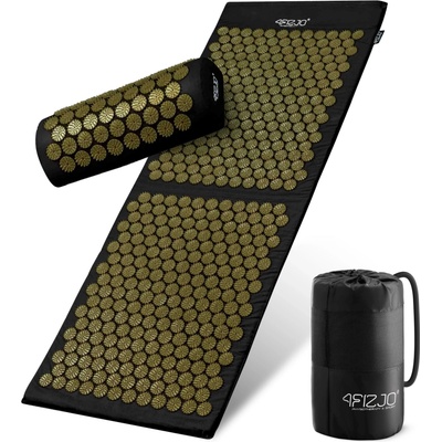 4FIZJO Akupresúrna podložka + vankúš 110x42cm čierno zlatá