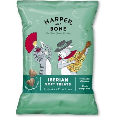 Harper & Bone Harper and Bone Cat & Dog iberské měkké pamlsky kuře a vepřové 90 g