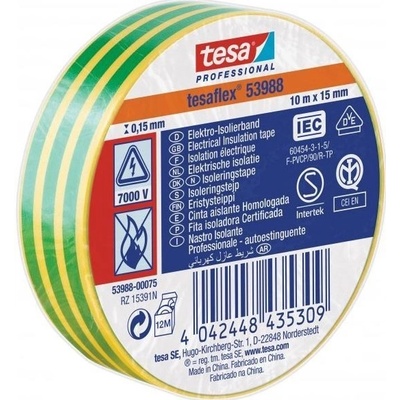Tesa 53988 Izolačná páska PVC 19/20 žlto-zelená