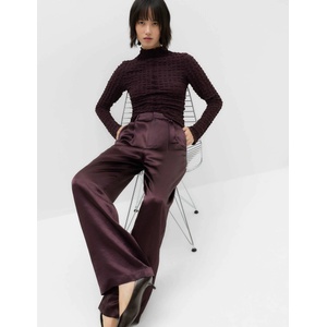 Marks & Spencer Сатенени набрани панталони с широки крачоли Marks & Spencer виолетово Marks & Spencer | Lilav | ЖЕНИ | 12 REG