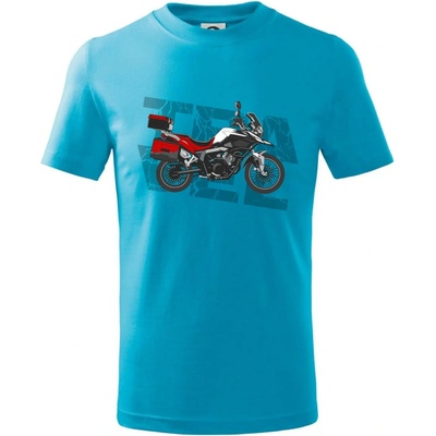 Cestovná enduro červená tričko detské svetlý tyrkys