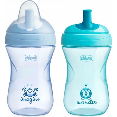 Chicco hrneček pokročilý s brčkem modrá tygr 266 ml