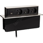 Solight PP126C-PD20 - Колона с контакти за монтаж на плот на бюро 3x230V + USB-A + USB-C (SL1660)