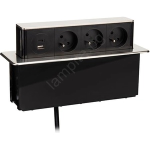 Solight PP126C-PD20 - Колона с контакти за монтаж на плот на бюро 3x230V + USB-A + USB-C (SL1660)