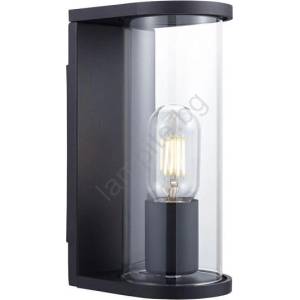V-TAC Външно стенно осветително тяло 1xE27/60W/230V IP44 черно/опушено стъкло (VT2285)