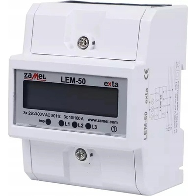 Elektroměr 3x230V 100A LEM-50 LCD 4mod EXTA Zamel
