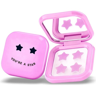 Biovène Súprava ružových náplastí Pimple Star Patches & Mirror Case 32 ks