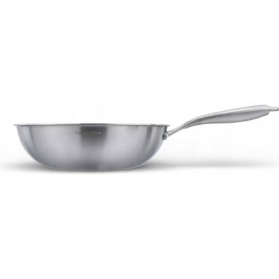 WOK pánev 30 cm nerezová ocel MASTERPAN INDUKCE PLYN