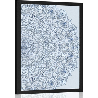 Plakát detailní Mandala v modré barvě - 40x60 no frame