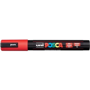 uni Декоративен маркер, 1, 8-2, 5 мм, UNI "Posca PC-5M", червен 286617000 (286617000)