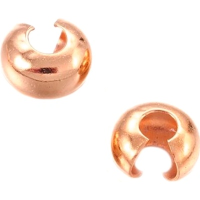 Krytky 3-4mm Ocelové Růžovo Zlaté 1Ks+B - 3 mm / 100Ks