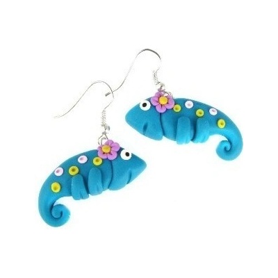 Fimos náušnice Fimo chameleoni S5361