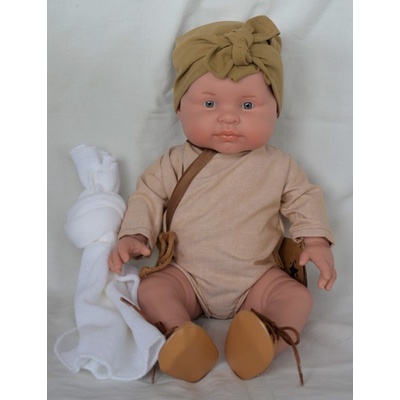Lamagik Realistické miminko holčička Petit s šátkem miminko 39 cm