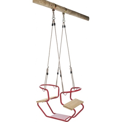 SwingKing dvoumístná houpačka typu gondola pro kulatinu červená 92 x 44 x 53 cm