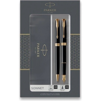 Parker 1501/8893371 Sonnet Black GT sada plnicího pera a tužky