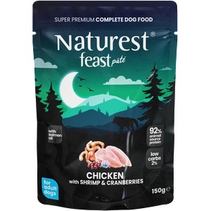 Naturest® Naturest Пауч за възрастни кучета с пиле, скариди, сладък картоф и боровинки