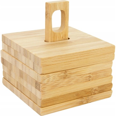 EH Excellent Houseware Podložky pod hrnek na stojanu bambus 6 kusů 10x10cm