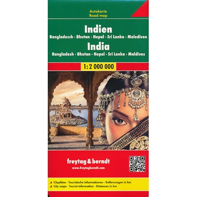 Freytag & Berndt Autokarte Indien Bangladesch Bhutan Nepal Sri Lanka Malediven. India Inde