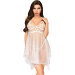 Penthouse - секси дантелена рокля и прашки - бяло - lovesexshop