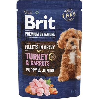 Brit Premium by Nature Dog Puppy & Junior Fillets in Gravy with Turkey & Carrots 85 g – Zbozi.Blesk.cz