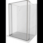Mexen Kioto свободностояща душ стена 130 x 30 x 30 см, черна рамка, четкан никел - 800-130-030-222-97-70-030 (800-130-030-222-97-70-030)