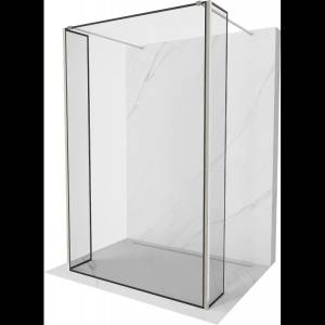 Mexen Kioto свободностояща душ стена 130 x 30 x 30 см, черна рамка, четкан никел - 800-130-030-222-97-70-030 (800-130-030-222-97-70-030)