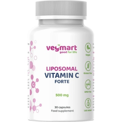 Vegmart Lipozomálny Vitamín C Kyselina L-askorbová 500 mg 30 kapsúl