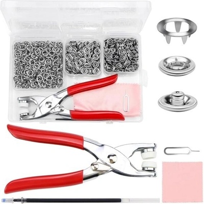 200dílná sada patentních knoflíků, kovové patentní knoflíky, nástroj na patentní knoflíky, sada – Sleviste.cz