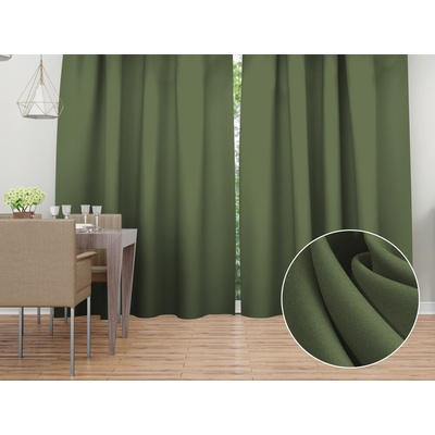 Biante Dekoračný záves Rongo RG-081 Tmavý olivovo zelený 140x140 cm