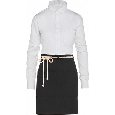 SG Accessories Bistro Ex JASSZ Bistro Krátká keprová zástěra Corsica se šňůrkou a kapsou Černá