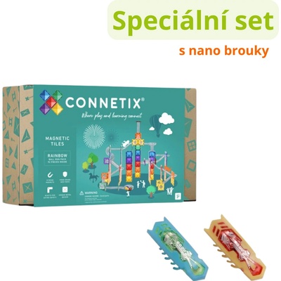 Connetix Rainbow Creative Pack 102 ks + Kuličkodráha 92 ks – Hledejceny.cz