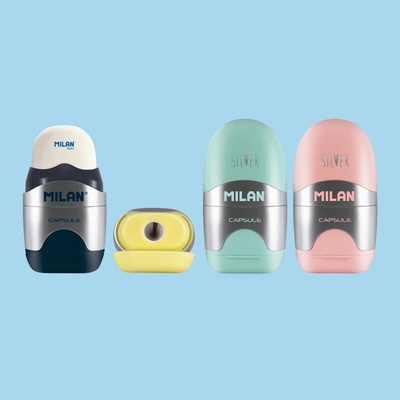 Milan guma + strúhadlo capsule silver